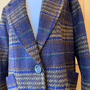 Kensie NWT L Plaid Single Breasted Coat